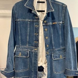Hip length denim jacket by Liz Claiborne
